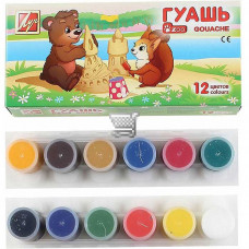 Гуашь 12 цв 15 мл. "ZOO"/"Мини"
