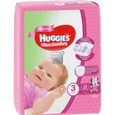 Подгузники Huggies Ультра-Комфорт Дев 3 (5-9 кг) 21шт.