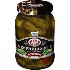 Корнишоны "Скатерть-Самобранка" маринованные, хрустящие с/б 500мл /12шт/