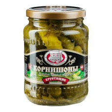 Корнишоны "Скатерть-Самобранка" маринованные, хрустящие с/б 720мл /8шт/