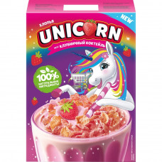 ЗАВТРАК Unicorn хлопья кукурузные "Клубничный коктейль" 220 г