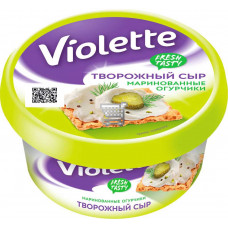 Сыр творожный "Виолетта" 140 г с огурцами и зеленью м.д.ж. в с.в. 70%