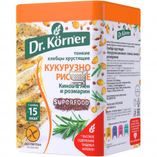 Хлебцы хрустящие Кукурузно-рисовые "DR.KORNER" с киноа, льном и розмарином 100г /20шт/