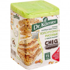 Хлебцы хрустящие Кукурузно-рисовые "DR.KORNER" с чиа и льном 100г /20шт/