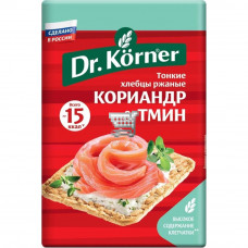 Хлебцы хрустящие Ржаные "DR.KORNER" с кориандром и тмином 100г /10шт/